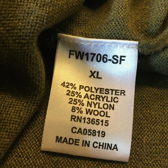 Stitches & Stripes Knit Sweater Top XL Olive Green Hooded Thumb Holes Boho - Picture 7 of 11